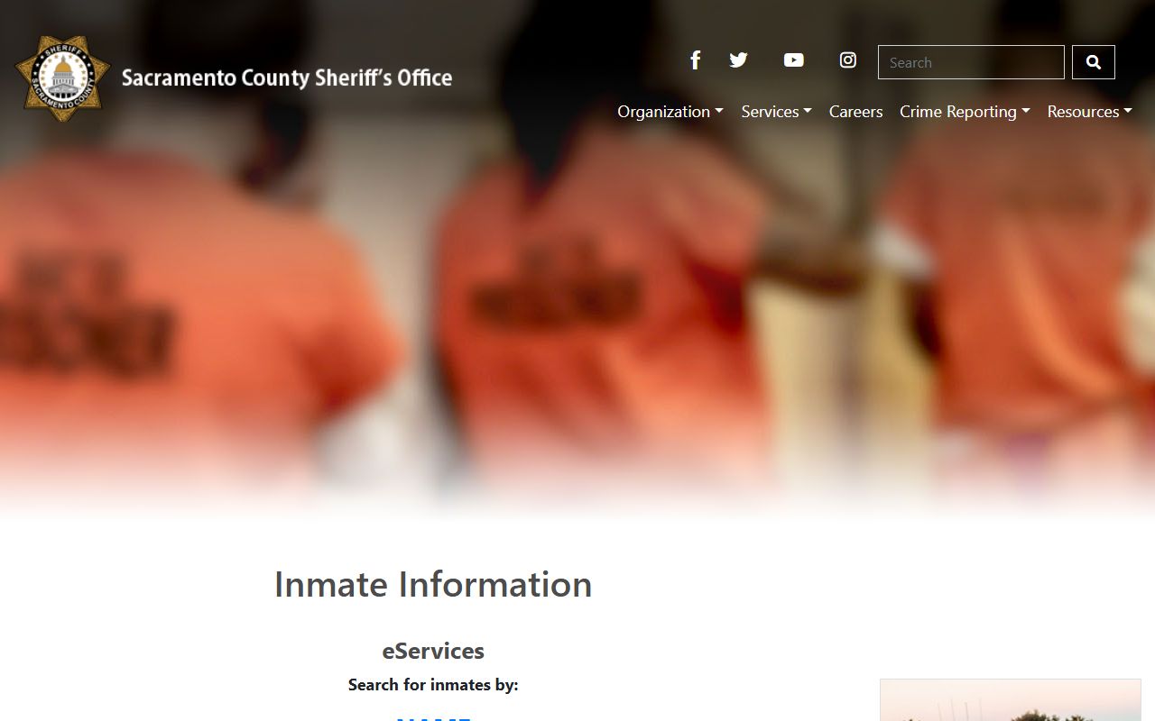 Sacramento County Sheriff inmate search for criminal records